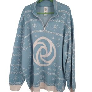 Disney Epcot 2023 Festival of the Holidays Quarter Zip Sweater Blue XXL NWT